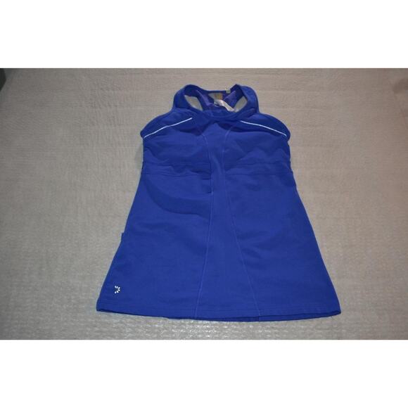 38498 Athleta Gym Shirt Tanktop Built In Sports Bra Workout Blue Womens Size XS - Picture 1 of 10